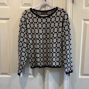 Elegant Black and Gray Polka Dot Sweater